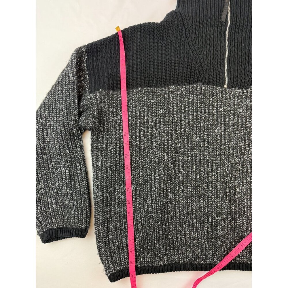 Varley Sweater Willard Half Zip Womens Medium Chunky Knit Pullover Black $178 - Picture 6 of 10